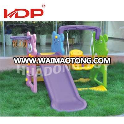 Garden outdoor playground combination plastic kids slide and swing set